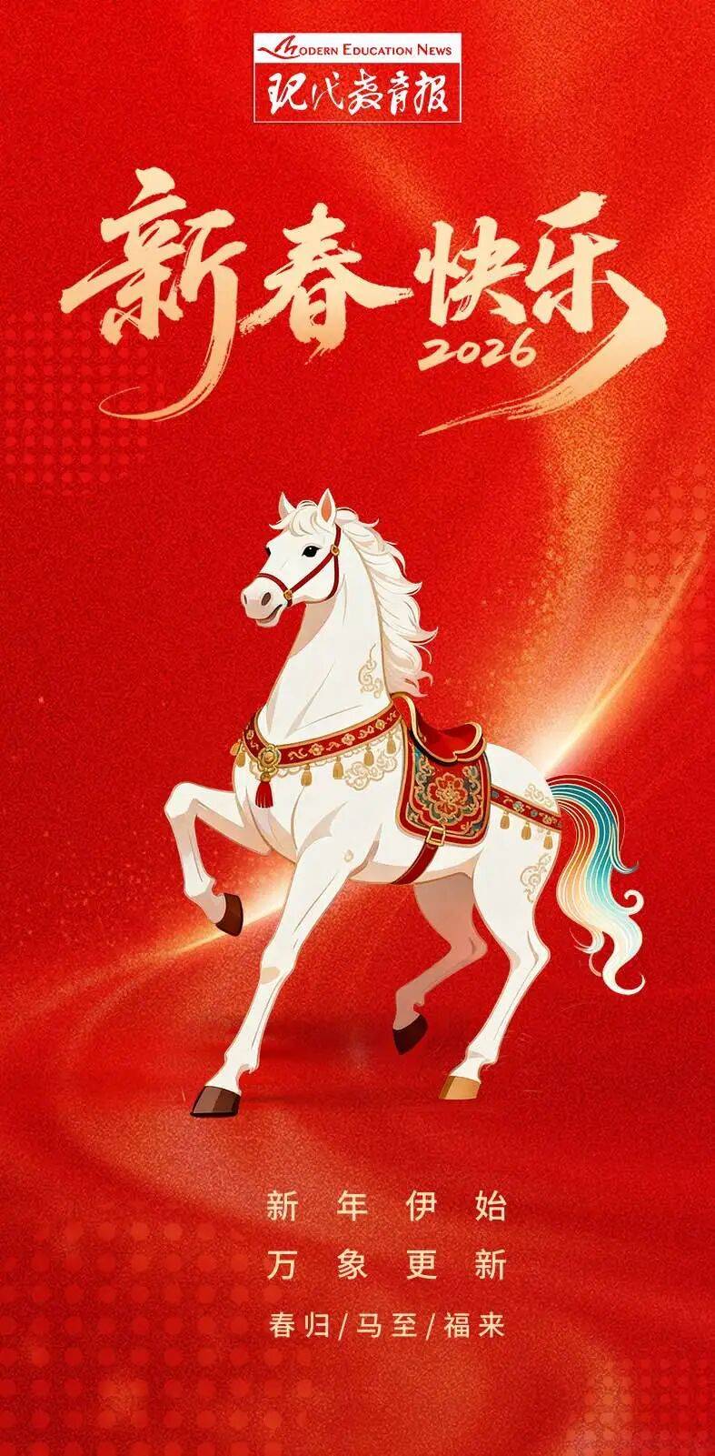 金馬納福，恭賀新春！現代教育報給您拜年