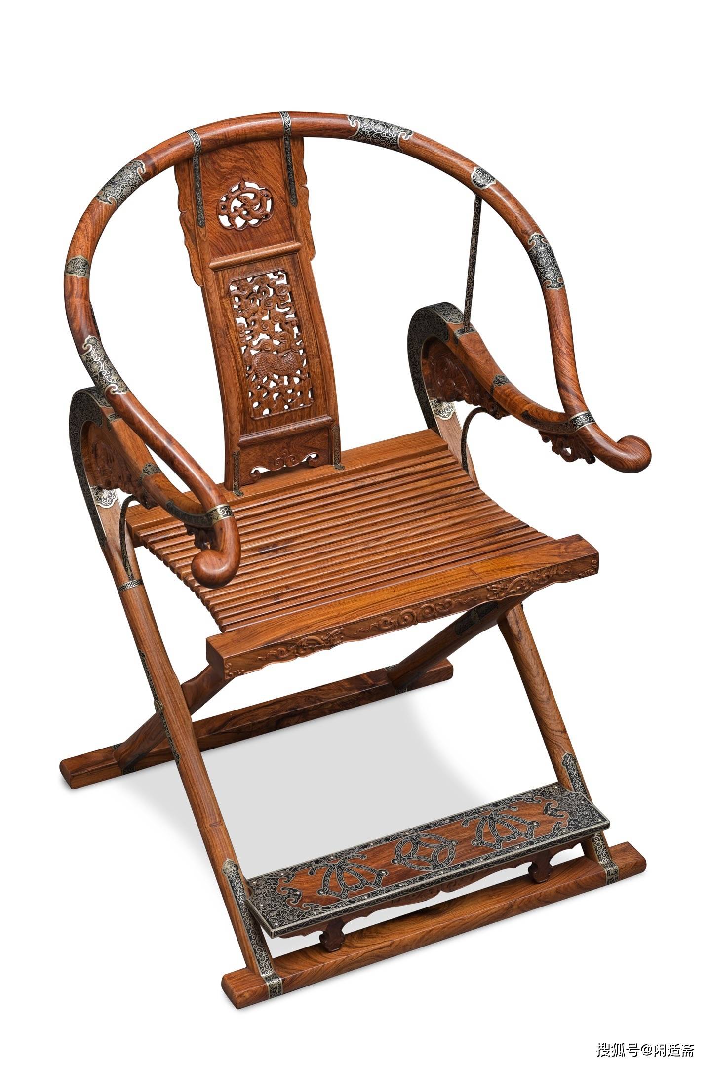 原創匠心造器，收藏珍品，黃花梨麒麟紋交椅