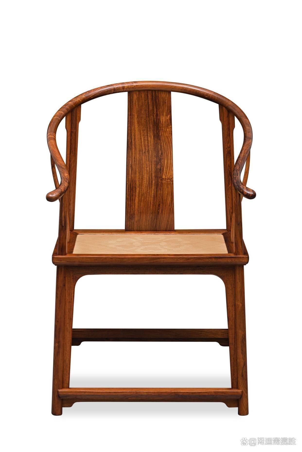 天圓地方，收藏級黃花梨，藤面圈椅