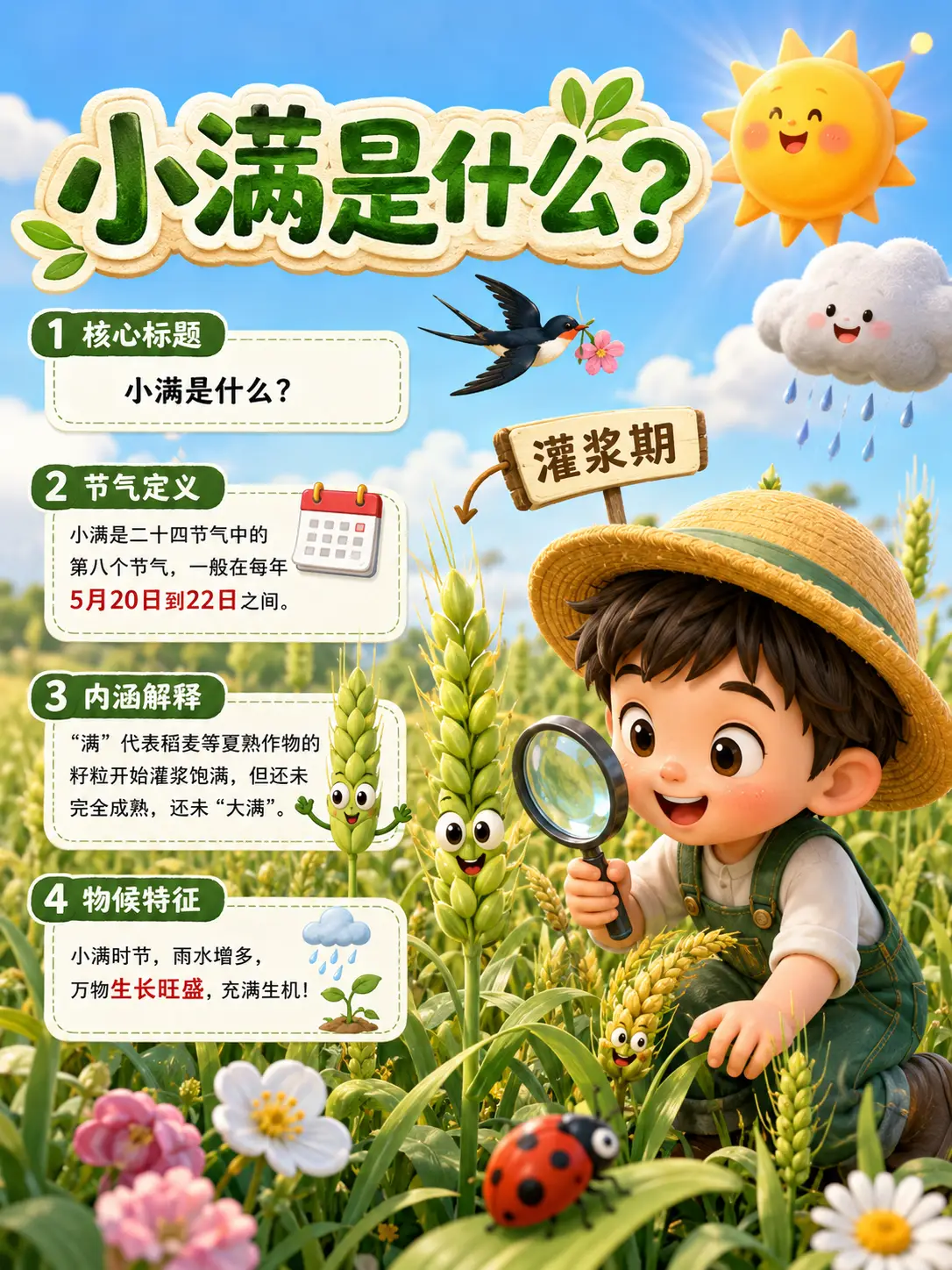 原創帶娃讀懂“小滿”：這堂關於成長的溫情課，建議收藏！