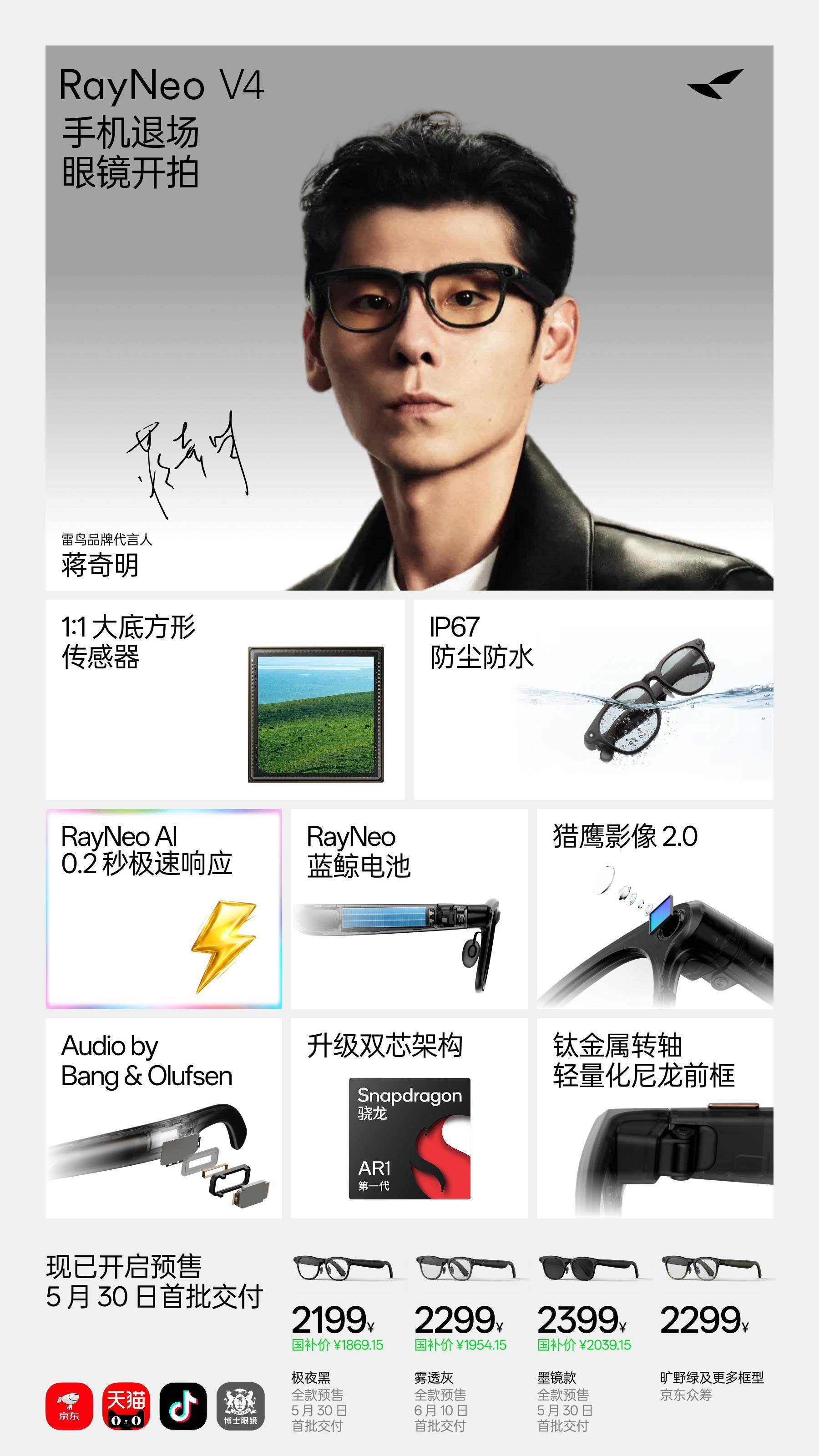 原創雷鳥兩款重磅眼鏡釋出：GT觀影神器+V4 AI拍攝旗艦，下一代iO也曝光了